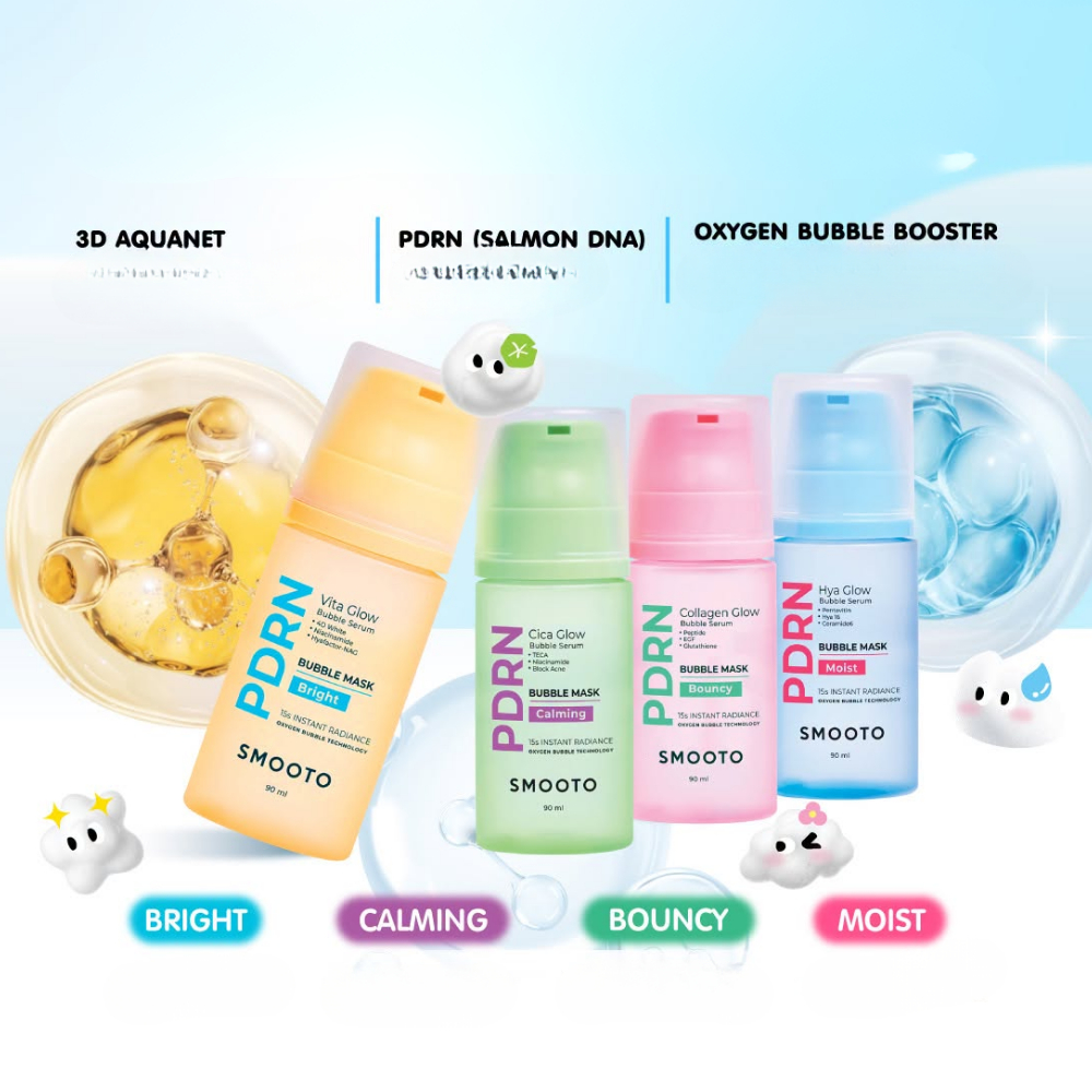 SMOOTO PDRN Glow Bubble Serum Mask สมูทโตะ พีดีอาร์เอ็น โกลว์ บับเบิ้ล เซรั่ม มาส์ก 90ml — صورة 3