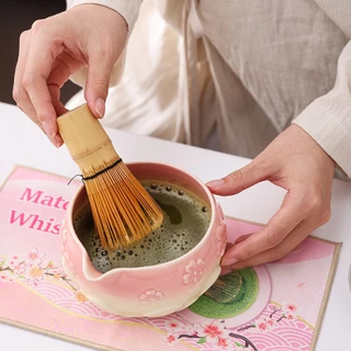 New ชุดชงมัจฉะสีชมพู (5/7 ชิ้น) ชุดชงมัทฉะ พร้อมที่ตี chasen ญี่ปุ่น matcha bowl ช้อน (chashaku) เซ็ทชงมัทฉ