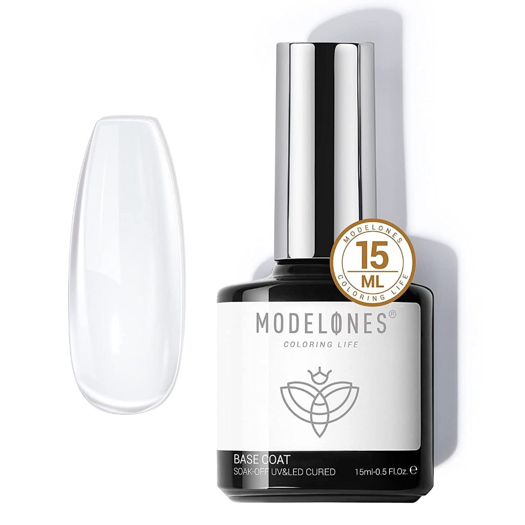 Modelones เจลเคลือบเล็บแบบใส, เจลเคลือบเล็บแบบด้าน, เจลเคลือบเล็บสำหรับผงโครเมียม, ขนาด 15 มล