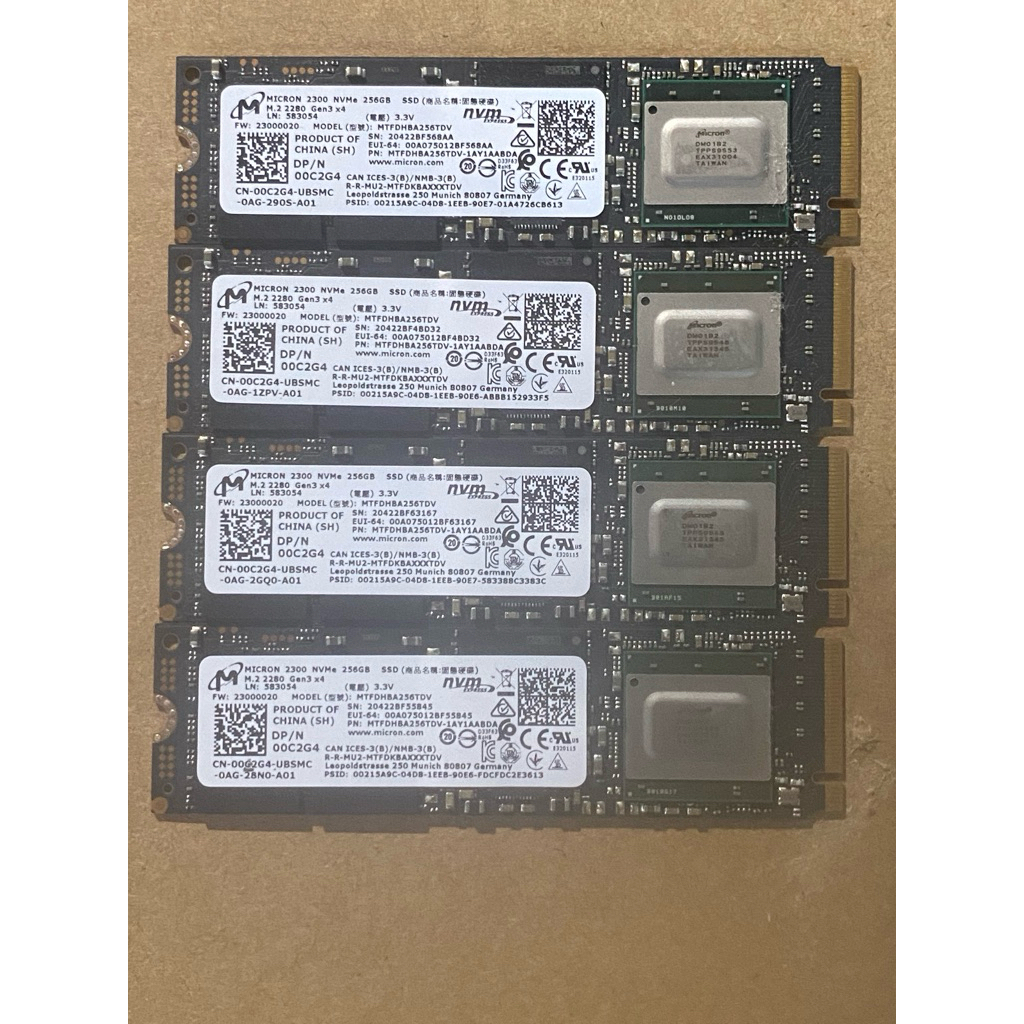 SSD Micron 2300 NVMe M.2 2280 Gen3x4 256GB มือสอง
