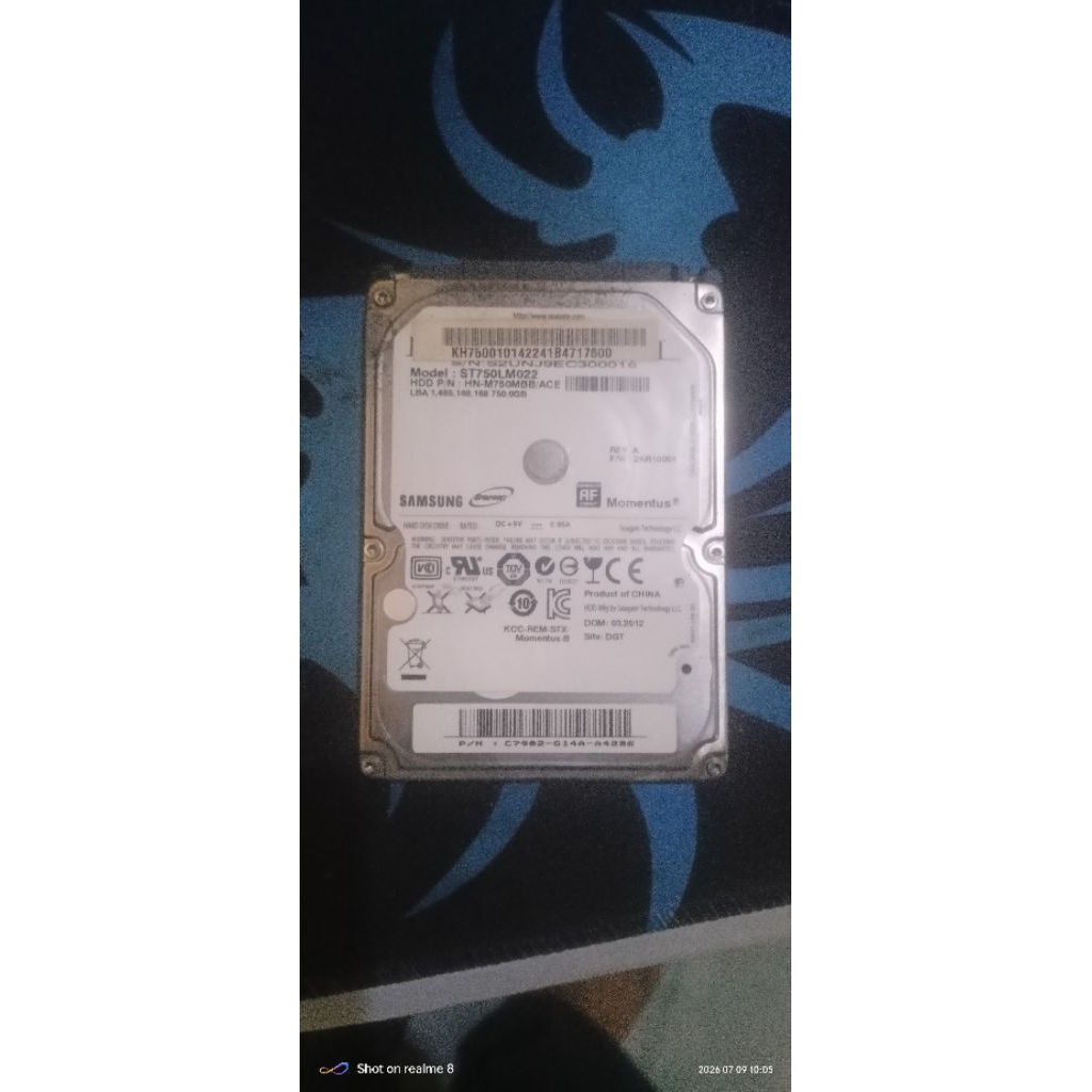 HHD 750 GB samsung (มือสอง)