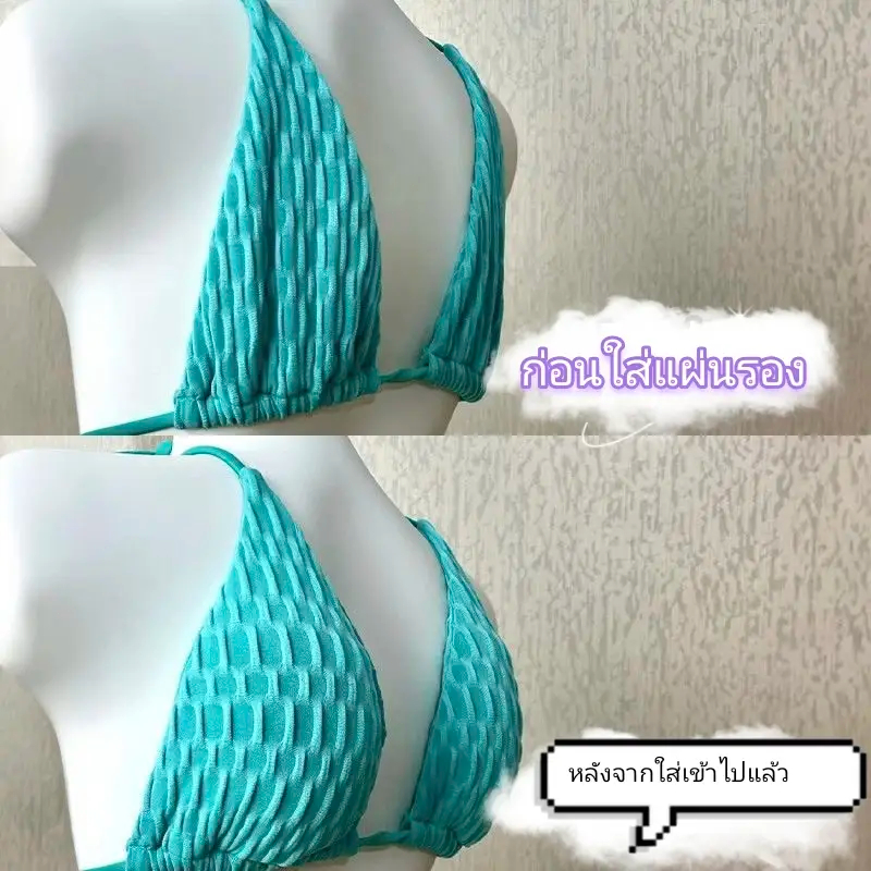 สีผิว/สีใส แผ่นซิลิโคนดันทรง ไร้กาว ทรงสามเหลี่ยม ใส่สบาย รูปที่ 3