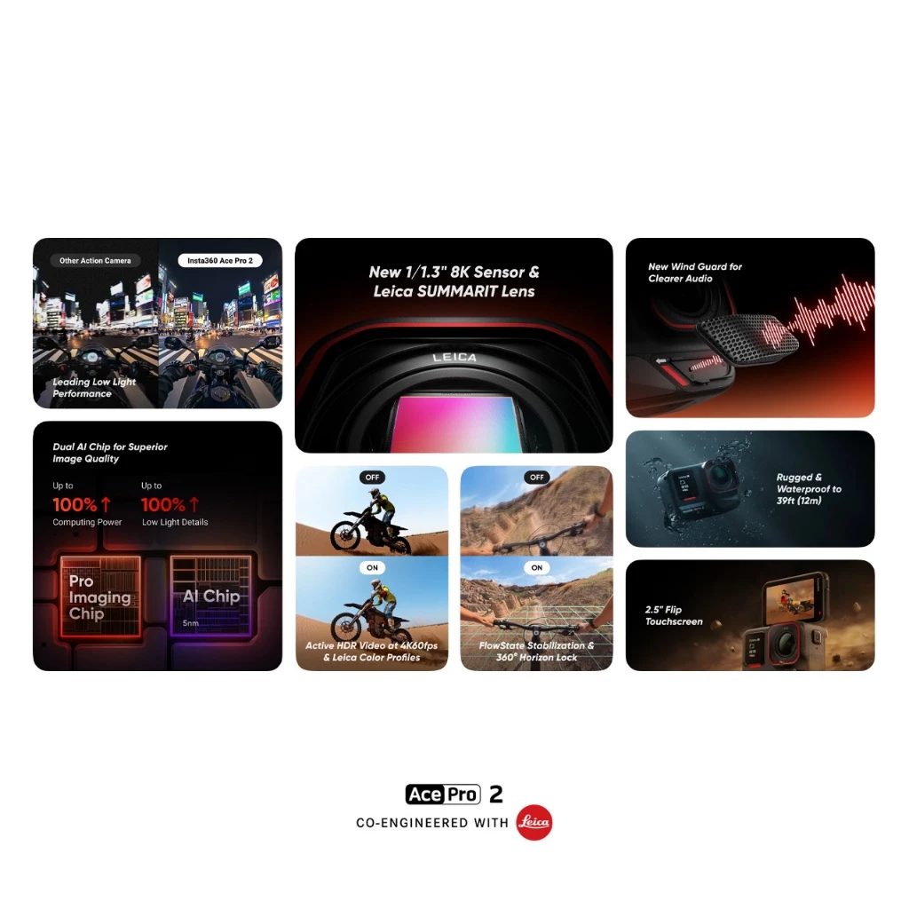 Insta360 กล้องแอ็คชั่น Ace Pro 2 เลนส์ Leica เซ็ต Flash Print ถ่ายรูปสวย เครื่องปริ้นพกพา [พร้อมส่ง] thumbnail 10