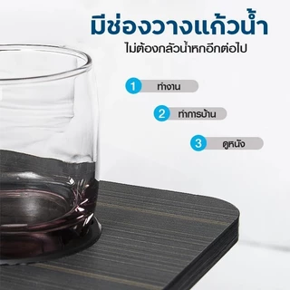 โต๊ะทำงานบนเตียง ปรับสูงต่ำได้ โต๊ะโน๊ตบุ๊คพับได้ มีช่องวางแก้ว กันลื่น ใช้งานสะดวก