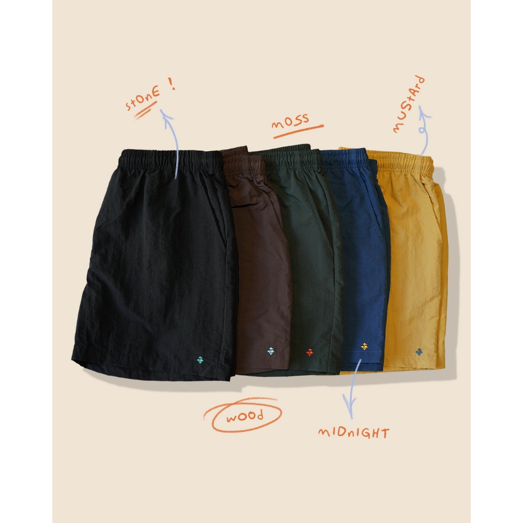 UNUSUAL MUSHROOM - MUSHY SHORTS  - กางเกงขาสั้น ผ้าไนลอน UNISEX 5 สี