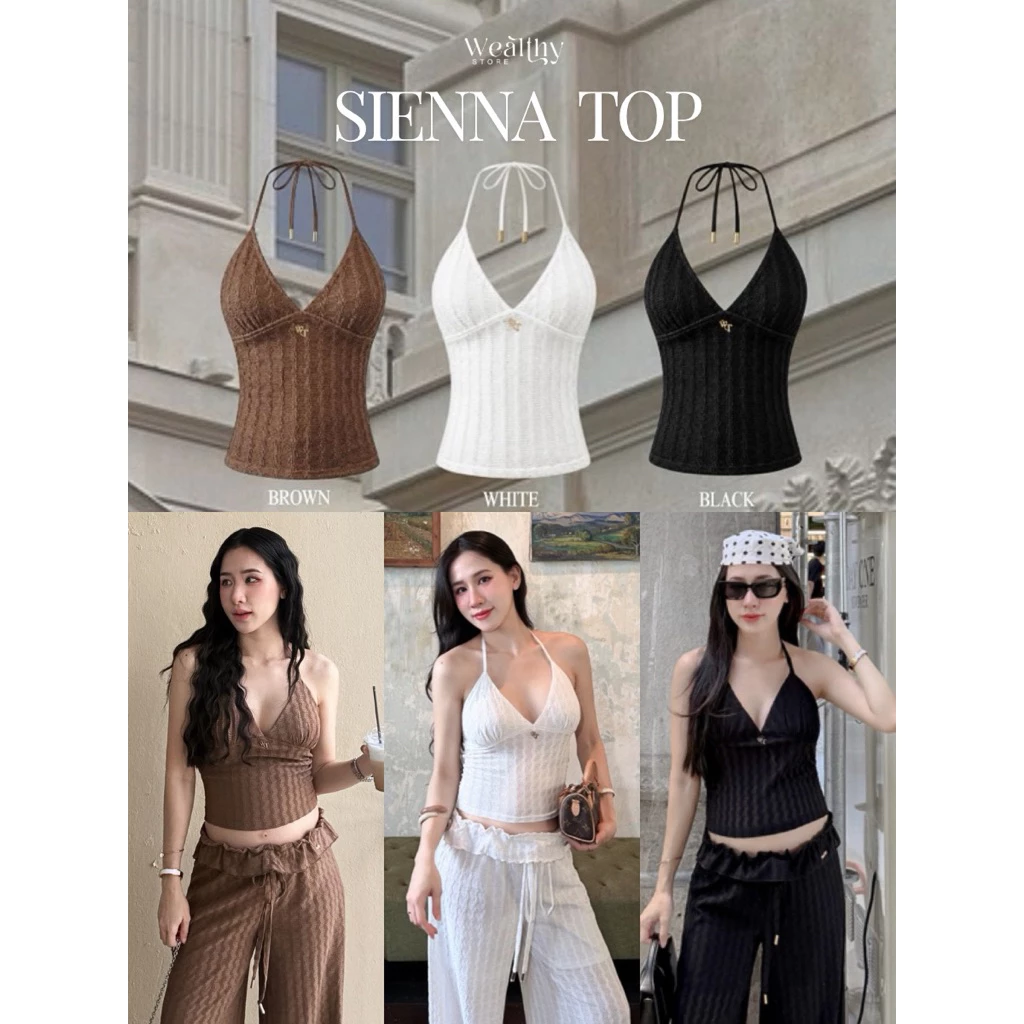Wealthy Sienna Top เสื้อสายผูกคอ ดีไซน์คอวีลึกช่วยขับลุค