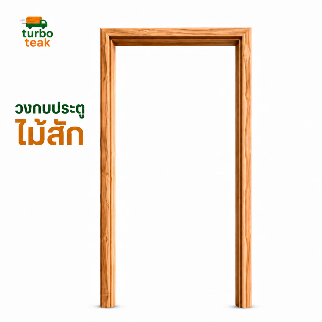 วงกบประตูไม้สักทองแท้ ขนาดมาตรฐาน แข็งแรง ทนทาน ทนชื้น ทนปลวก ติดตั้งง่าย บานเดี่ยว บานคู่ ผลิตจากโรงงาน