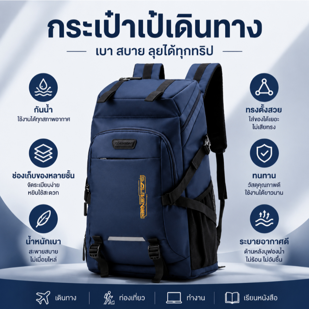 SALE กระเป๋าเดินป่า SM แบบสะพายไหล่ MBi-29 OUD (M20-028) ความจุ 50 ลิตร