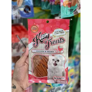 1457 Kitty Treats CHICKEN & PRAWN ขนมแมว ชิคเก้น วิท ชริมพ เฟลเวอะ (ไก่และกุ้ง) ***1ถุง 39บาท