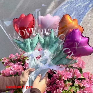 COZII ￼พร้อมส่งจากไทย🎈 ลูกโป่งฟอยล์ดอกไม้ ลูกโป่งดอกไม้ ของขวัญวันวาเลนไทน์ตกแต่งวันเกิด