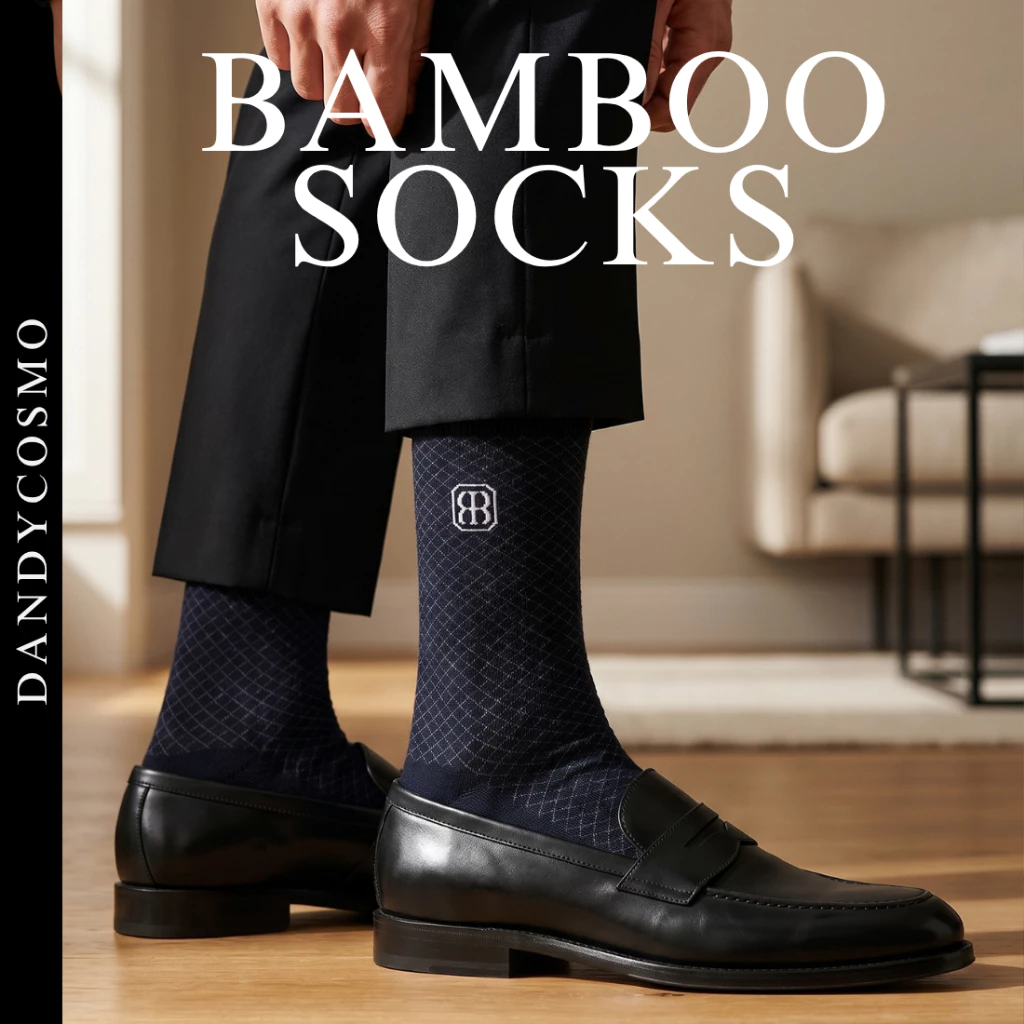 DANDY COSMO | ถุงเท้าทำงานผู้ชาย ผ้า Bamboo ใยไผ่ สัมผัสนุ่ม ลดกลิ่นอับ ป้องกันแบคทีเรีย รุ่น Quarter Crew Socks