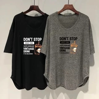 พร้อมส่งในไทย**เสื้อยืดโอเวอร์ไซส์ มีหลายขนาด สกรีนลายด้านหน้า ไม่หนา Y346