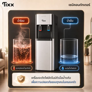 TIXX ตู้กดน้ำร้อนเย็น ถังล่าง 2 ระบบ ร้อน/เย็น ตู้ทำน้ำร้อนน้ำเย็น ไม่ต้องยกถัง รองรับ 1-20L ประหยัดไฟ Water Dispenser