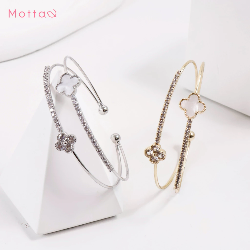 Motta Clover Online Exclusive Collection กำไลข้อมือชุบทองคำขาว ดีไซน์สวยไม่ซ้ำใคร