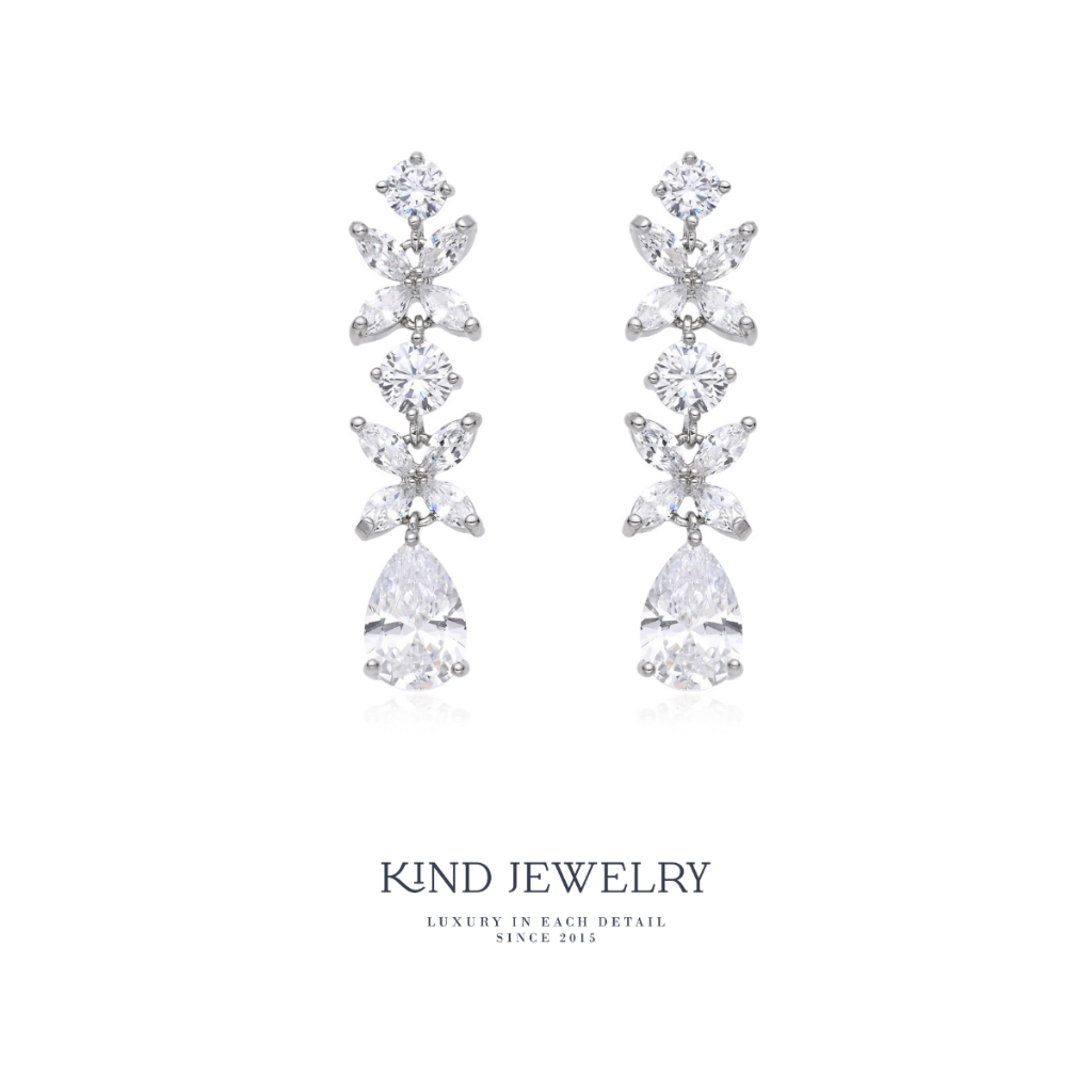 Kind Jewelry ต่างหู เจ้าสาว ต่างหูออกงาน รุ่น Lily pear