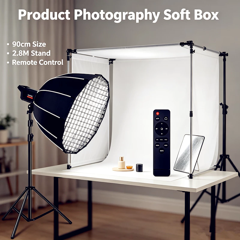 ไฟไลฟ์สด LED 500W ไฟสตูดิโอ โคมไฟแบบพับได้ ไฟ Softbox light bowen mount photography soft box