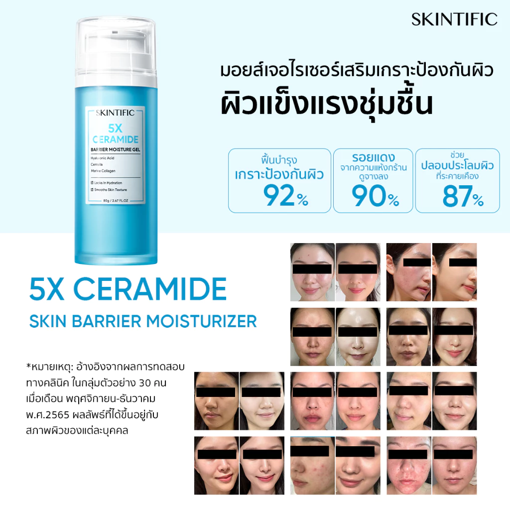 SKINTIFIC 5X Ceramide Barrier Moisture Gel 5X Cream เซราไมด์ สกินแคร์ ครีม มอยเจอร์ไรเซอร์เจล ครีมทาหน้า ชุ่มชื้นล้ำลึก thumbnail 8