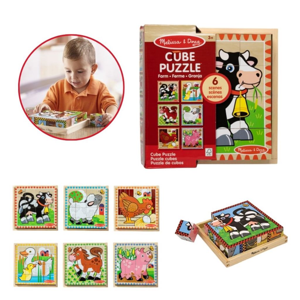 Melissa & Doug بازل مكعبات خشبية 16 قطعة (6 صور) — صورة 2