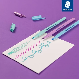 เซ็ตคู่สุดคุ้ม 1 แถม 1 Staedtler ปากกาตัดเส้น รุ่น 308 0.3mm./0.5mm. และ ปากกาเน้นข้อความ รุ่น Triplus Text 362 (คละสี)