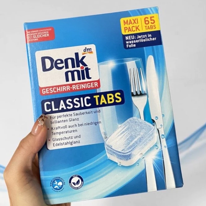เม็ดน้ำยาล้างจาน 65เม็ด DenkMit Dishwasher Cube ผลิตภัณท์ล้างจานชนิดก้อน สำหรับเครื่องล้างจาน