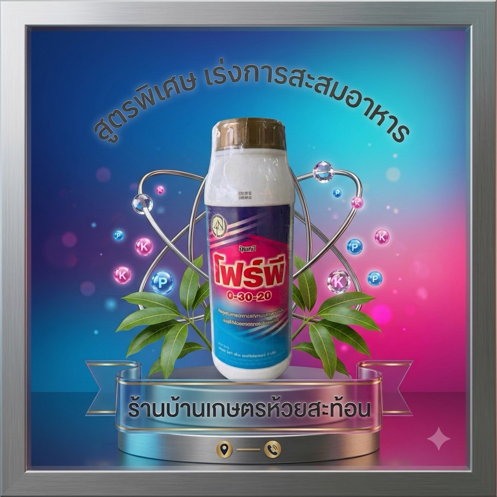 โฟร์พี(0-30-20) ปุ๋ยน้ำสะสมอาหารพิเศษ ขนาด 1 ลิตร