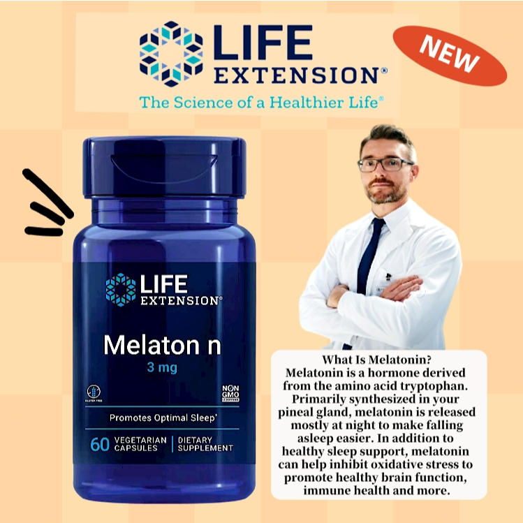 USA Life Extension Mela 3mg 60 Vegetarian Capsules