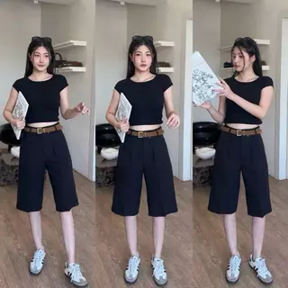 Double - DBCHU01 Japanese Jort Shorts กางเกงขา 5 ส่วน ผ้าญี่ปุ่น