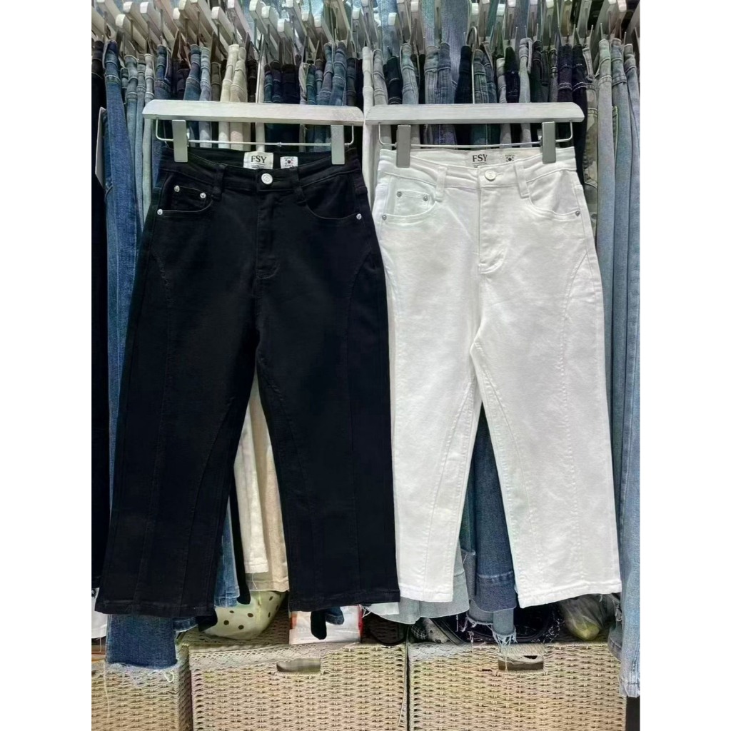 กางเกงยีนส์ capri pants ผ้ายืด - 62056 TAG FSY 🇰🇷