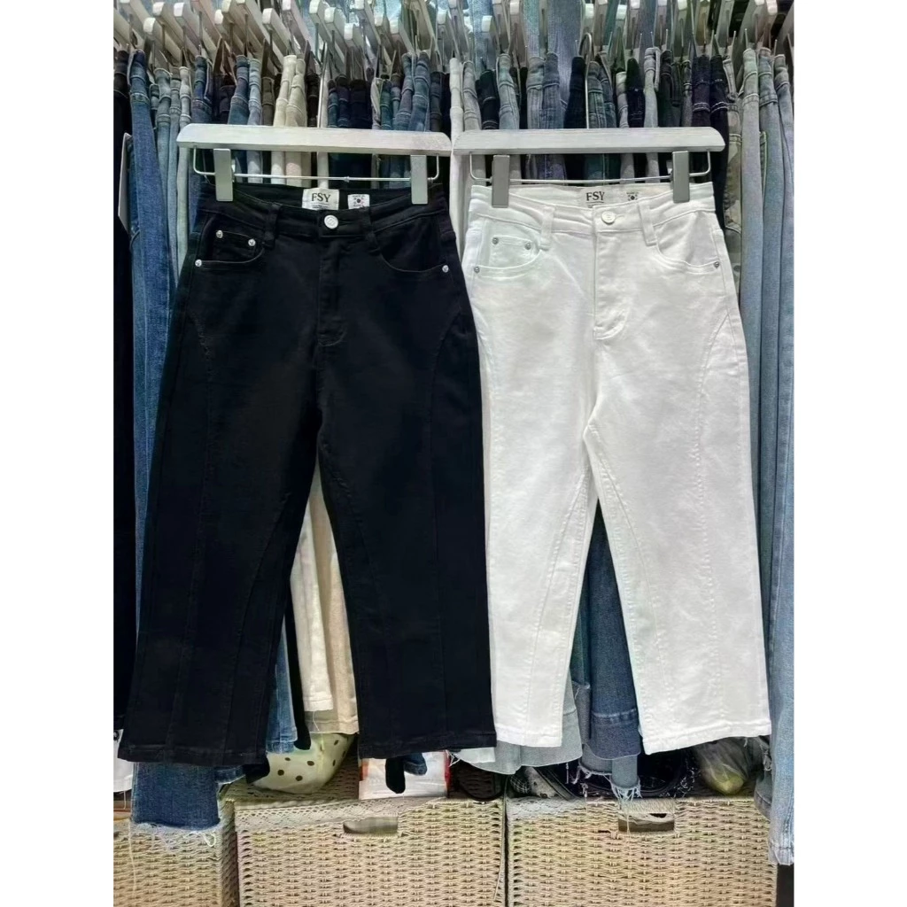กางเกงยีนส์ capri pants ผ้ายืด - 62056 TAG FSY 🇰🇷