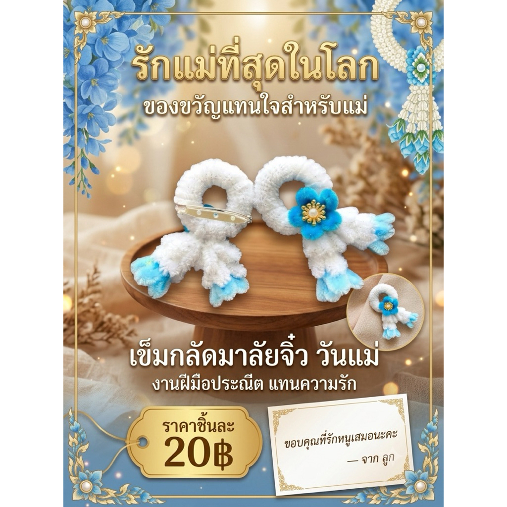 เข็มกลัดมาลัยวันแม่ พร้อมส่ง