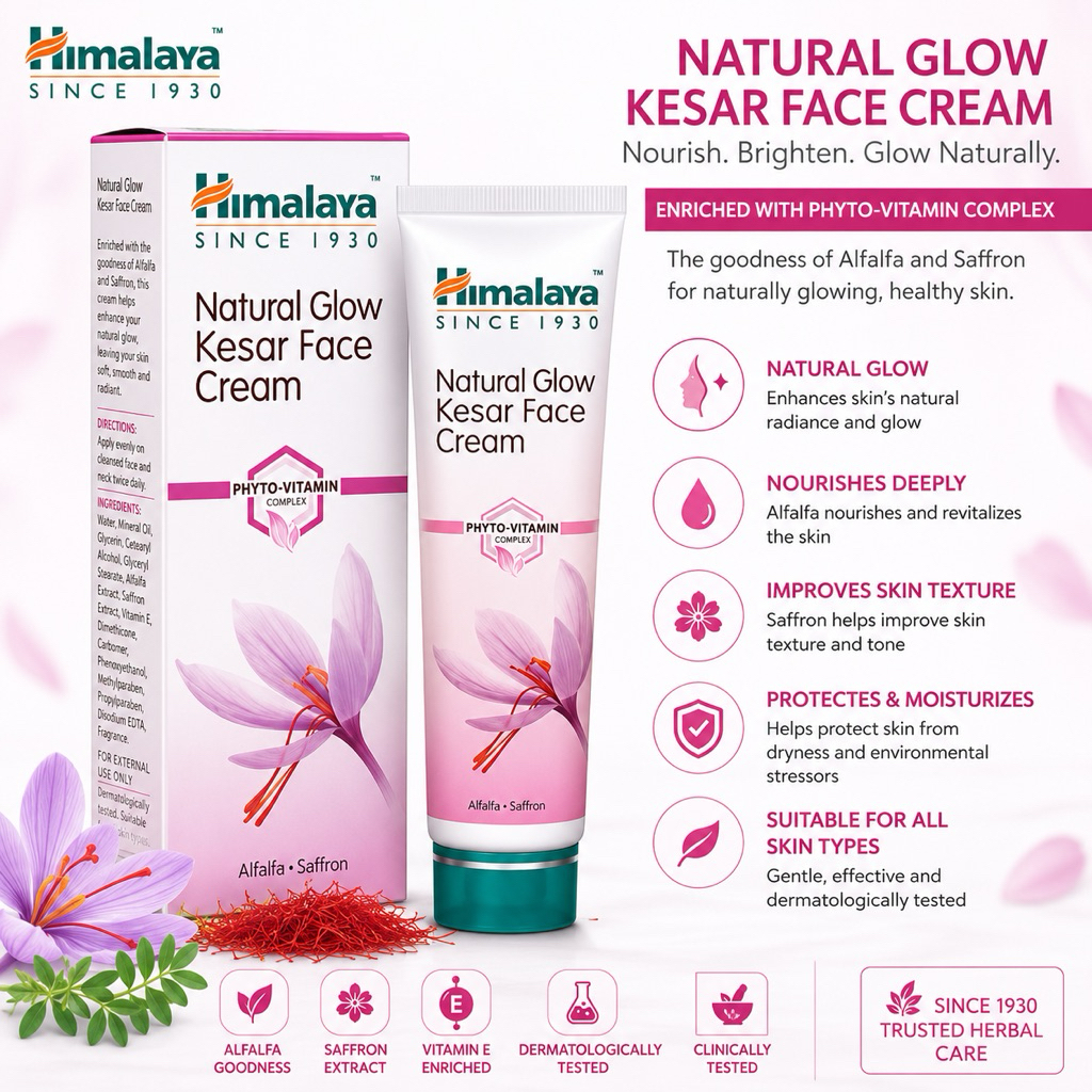Himalaya Natural Glow Kesar Face Cream, 50g
