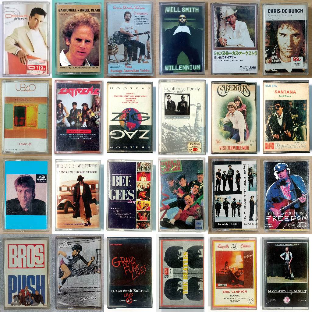 เทป Eric Clapton, The Beatles, Bruce Willis, Will Smith, Grand Funk Railroad, NKOTB / Cassette Tape 