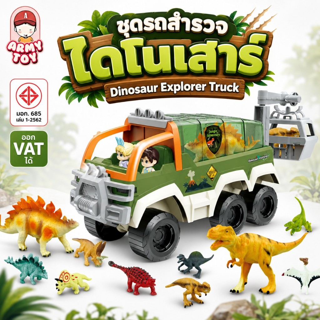 HG รถไดโนเสาร์ของเล่น Mini Scene Play Kits รุ่น Dinosaur Explorer G0011