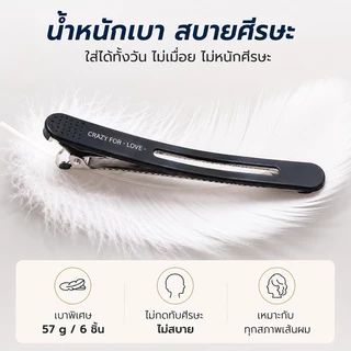 กิ๊บแบ่งผม ABS 6 ชิ้น หนีบแน่น สำหรับร้านเสริมสวย