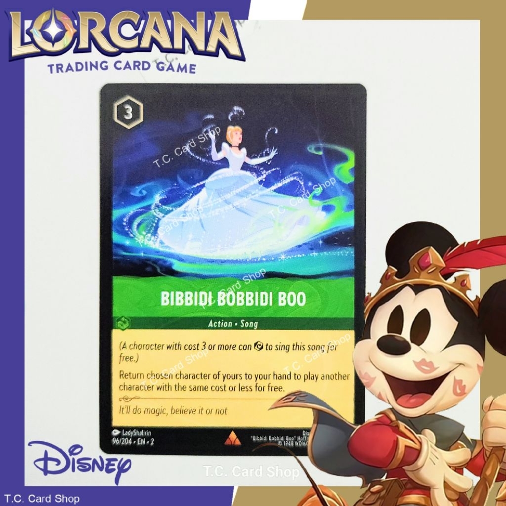 Bibbidi Bobbidi Boo (Action-Song) (Foil) EN2 96/204 Rare (Rise of the Floodborn) - Disney Lorcana  (ดิสนีย์ ลอร์คาน่า)