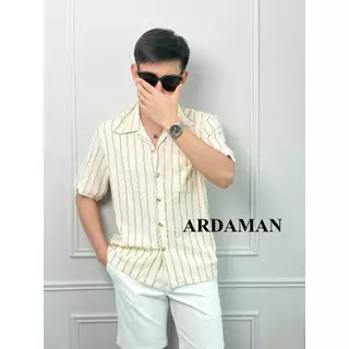 เสื้อเชิ้ตผ้าถัก สไตล์เกาหลี ลายทาง โปร่งสบาย หล่อเท่ ARDAMAN