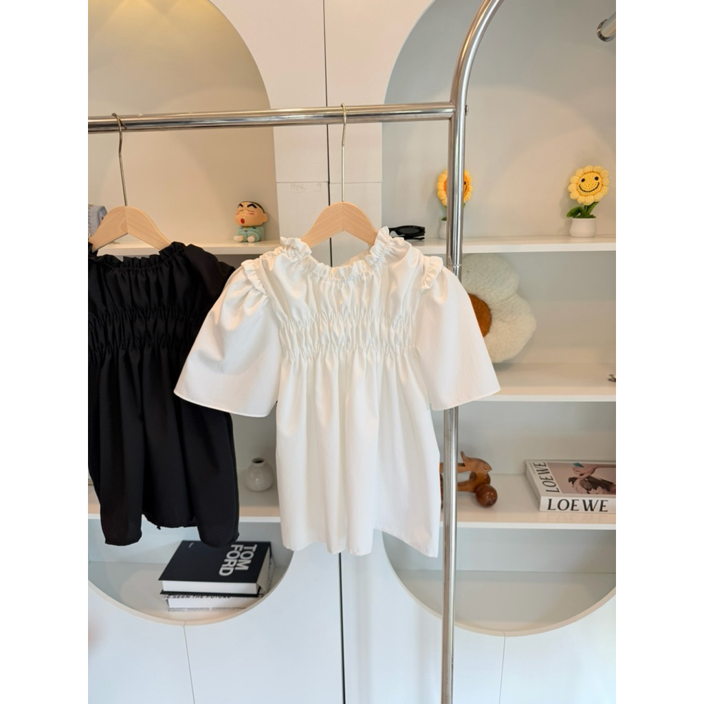 เสื้อแขนสั้นสม็อคทรงสวยมาก ใส่สบายมาก(รหัสJ90)งานใหม่ล่าสุด