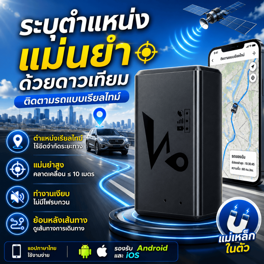 GPS ติดตามรถ5Gตำแหน่งที่แม่นยำ gps tracker แท้ gpsติดรถยนต์ gpsติดตามแฟน gpsติดตามคน สัตว์เลี้ยง ติด