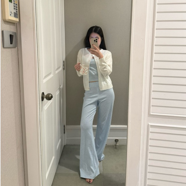 meldy pant กางเกงวอมปลายขาบาน รับฟรีscrunchies
