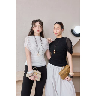 LAYER TOP เสื้อผ้าตาข่ายดีเทลเลเยอร์แน่นๆ ผ้าดีมีซับใน คัตติ้งเนี๊ยบพร้อมซิปหลัง แมทช์กับกางเกงทรงไหนก็รอด