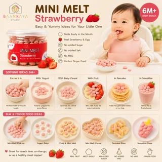 🔥Pro*ดี🔥🍓 Mini Melt ขนมเด็กละลายในปาก 6M+ ผลไม้แท้ Finger Food BLW โปรตีนจากไข่ ไม่เติมน้ำตาล เกลือ No MSG Baan Raya