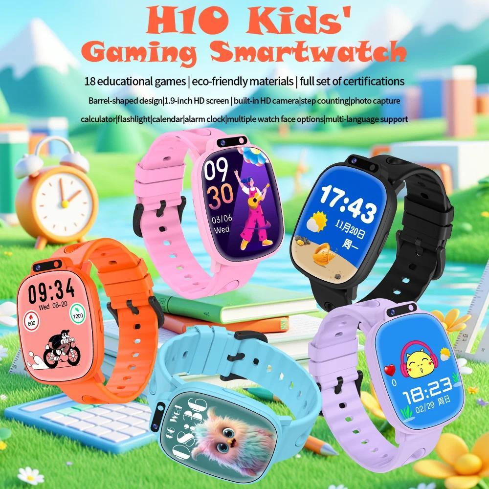2026 New H10 Smart Watch For Children HD Touch Screen Camera 18 Games Sleep Monitor Alarm Clock Calculator Holiday Gift