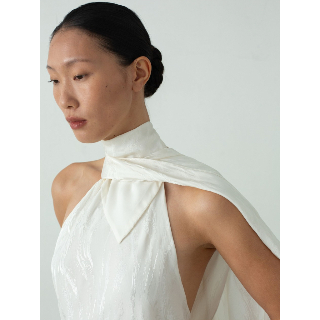 PENNYYPINCHER Nadine Halter Blouse in Ivory