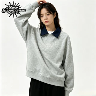 ส่งไวจากไทย เสื้อสเวตเตอร์ Oversize เกาหลี แขนยาว Unisex ได้รับของเร็ว แถมเนื้อนุ่ม