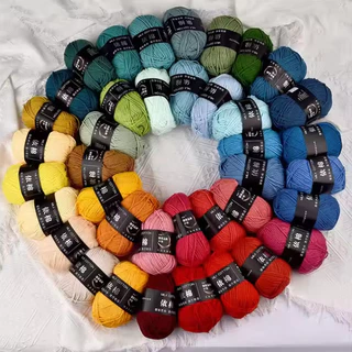 4ply ไหมพรมคอตตอนนม 86สี น้ำหนัก 50g ไหมเนื้อเนียนนุ่มไม่ระคายผิว ถักง่าย ถักโครเชต์ พร้อมส่งจากไทย
