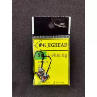 OK JIGHEAD L-Slim Jig เบ็ด Mustad หัวจิ๊กตาหวาน ทรงสลิม สำหรับเหยื่อยาง (3.5g - 15g) L-Slim Jighead 2X/3X
