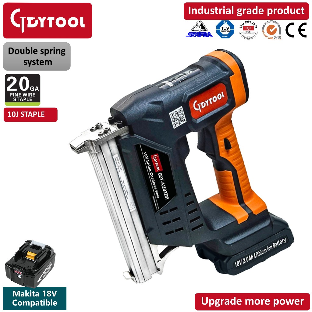 เครื่องยิงลูกแม็กซ์ไร้สาย GDYTOOL 18V Cordless 1022J Stapler staple gun GDY-AJ1022M