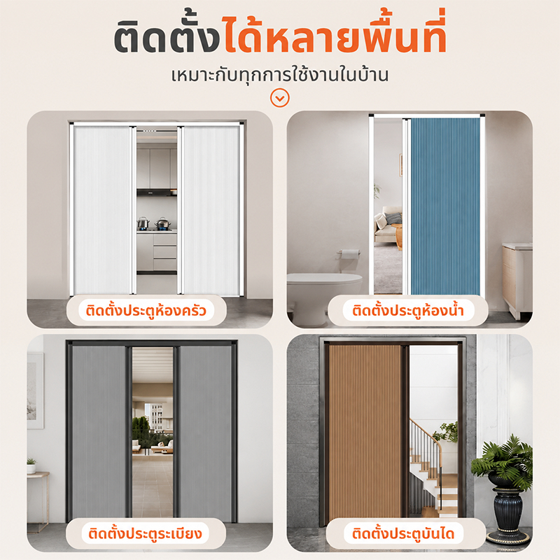 ประตูพับรังผึ้ง ประตูพับอลูมิเนียมรังผึ้ง 80/90/120x200cm ประตูห้องน้ำ ประตูห้องครัว กันน้ำ กันความร้อน แข็งแรง รูปที่ 6