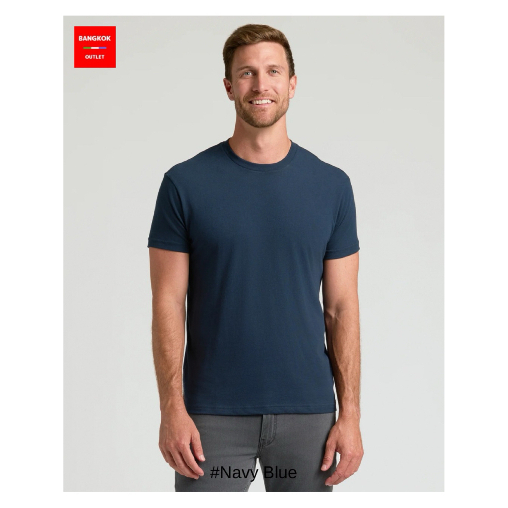 True Classic รุ่น Classic Crew Neck T-Shirt #Navy เสื้อยืดคอกลมทรงคลาสสิก พรีเมียม แบรนด์แท้จากอเมริกา สีน้ำเงิน