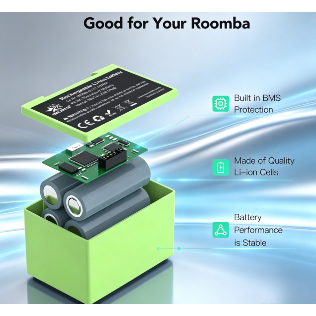 แบตเตอรี่หุ่นยนต์ดูดฝุ่น Battery for iRobot Roomba i, e and j แบตเตอรี่-